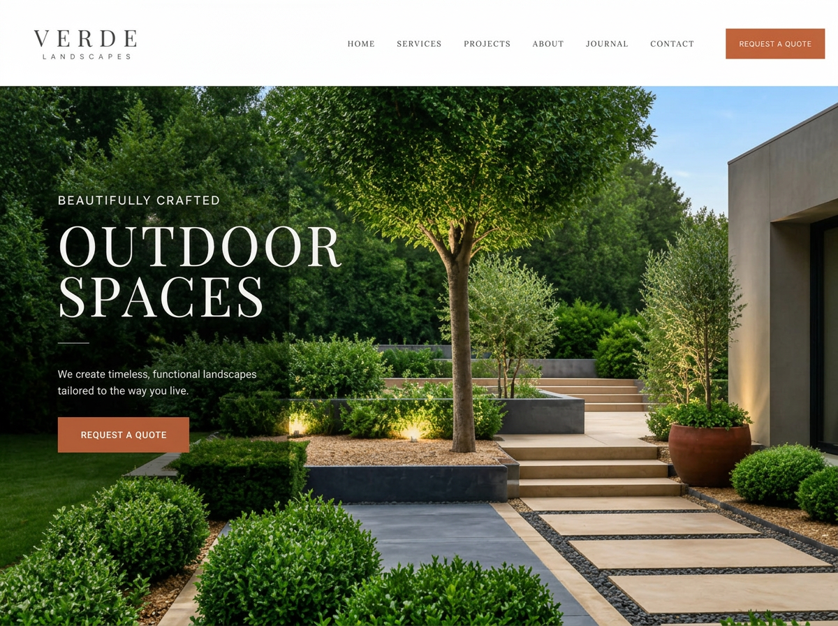 Outdated landscaping company website